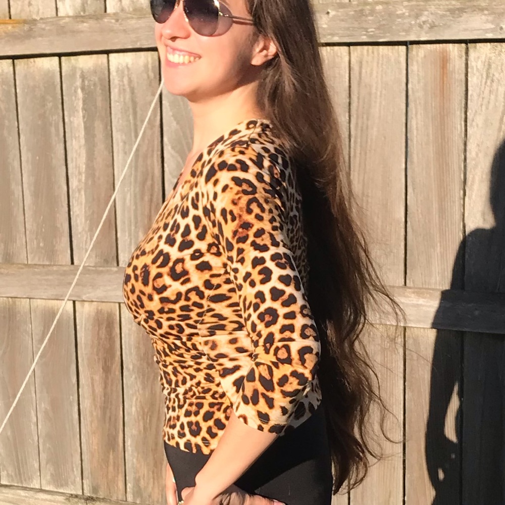 Anne Klein Leopard Print Ruched - Picture 12 of 14